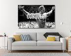 Arnold Schwarzenegger conquer Famous Photo Canvas wall art, Canvas wall decor, Man Cave Gift, Home Decor, Ready to Hang image 1