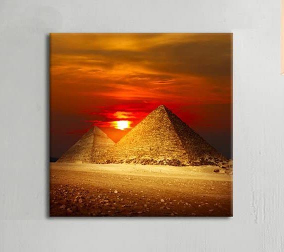 Egyptian Pyramids Under The Dusk Pictures Paintings on Canvas Wall Art Pyramid Canvas image 1