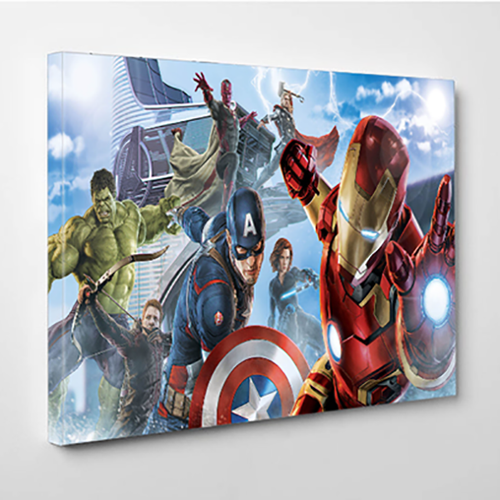 Avengers Canvas Wall Art, Avengers Assemble Canvas Print, Marvel comics Superhero Wall Decor , Man Cave gift, Home decor, Bar Decor. image 0