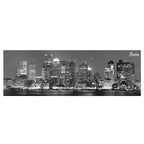 Black & White Boston Night Shot Cityscape Canvas image 1
