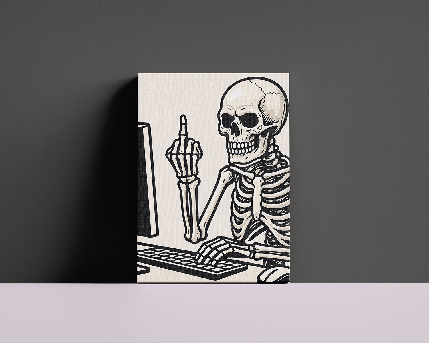 Skeleton Dark Humour Canvas Wall Art image 3