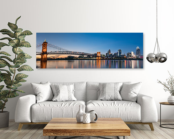 Cincinnati Skyline Panoramic Canvas image 1