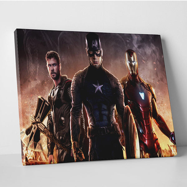 Thor Captain America Iron Man wallpaper Canvas Wall Art, Avenger Canvas Wall Art image 0