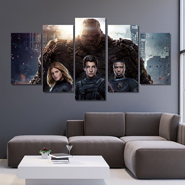 Fantastic Four Canvas Print 5 Panel Canvas Wall Art ,Fantastic Four Wallpaper Canvas Home Decor Art Print Panel image 0