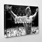 Arnold Schwarzenegger conquer Famous Photo Canvas wall art, Canvas wall decor, Man Cave Gift, Home Decor, Ready to Hang image 0