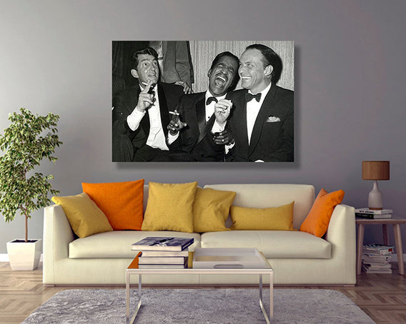 Rat Pack Poster Black and White Canvas Wall Art, Canvas wall decor, Man Cave Gift, Home Decor, Ready to Hang image 1