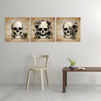 3 Panel Skull Canvas Wall Art