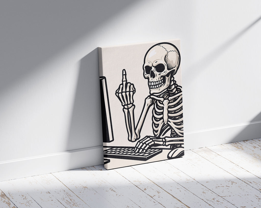 Skeleton Dark Humour Canvas Wall Art image 2