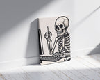 Skeleton Dark Humour Canvas Wall Art image 2