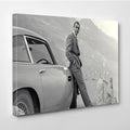 James Bond Sean Connery Aston Martin Famous Photo Canvas wall art, Canvas wall decor, Man Cave Gift, Home Decor, Ready to Hang image 0