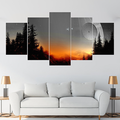 Star Wars Death Star Sunset , 5 Piece Canvas Art, Wall Art, Home Decor Gift, Man Cave Decor image 0