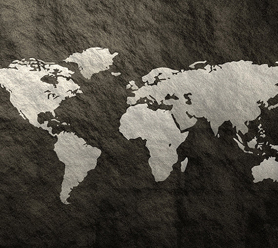 Dark Grey - World Map canvas frame with multi color push pin and personalized name and text image 1