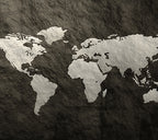 Dark Grey - World Map canvas frame with multi color push pin and personalized name and text image 1