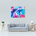 Beautiful multi colour art print reprinted on cotton canvas image 2