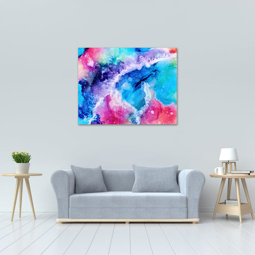 Beautiful multi colour art print reprinted on cotton canvas image 2