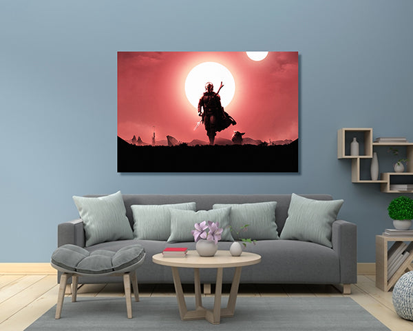 The Mandalorian Baby Yoda Canvas Wall Art ,Star Wars Poster, Star Wars Movie Poster Wall Art, Home Decor, Ready to Hang image 1