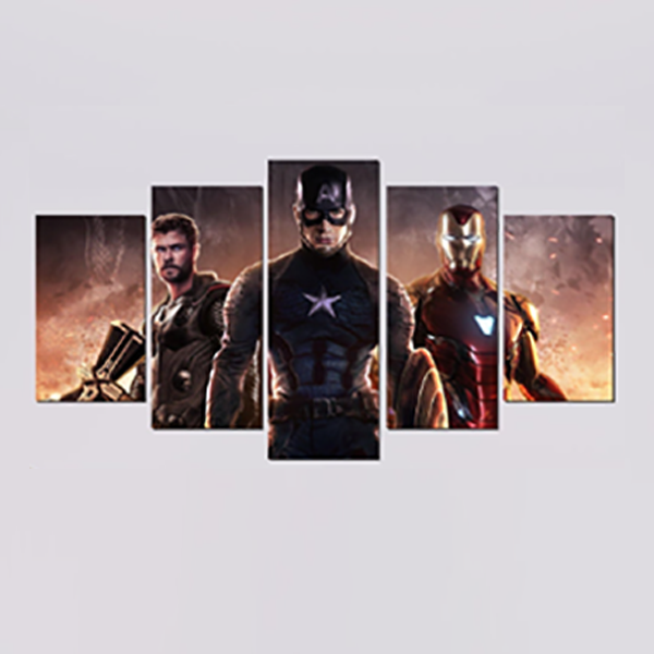 Thor, Captain america, Iron Man Canvas Print 5 Panel Canvas Wall Art ,Avengers Wallpaper Canvas Home Decor Art Print Panel