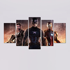 Thor, Captain america, Iron Man Canvas Print 5 Panel Canvas Wall Art ,Avengers Wallpaper Canvas Home Decor Art Print Panel