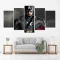 Captain America Canvas Print 5 Panel Canvas Wall Art Framed, Marvel Canvas Picture Wall Decor, Gaming Room Decor image 1