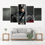 Captain America Canvas Print 5 Panel Canvas Wall Art Framed, Marvel Canvas Picture Wall Decor, Gaming Room Decor image 1