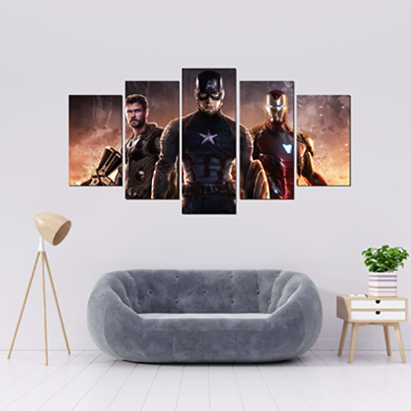 Thor, Captain america, Iron Man Canvas Print 5 Panel Canvas Wall Art ,Avengers Wallpaper Canvas Home Decor Art Print Panel image 0