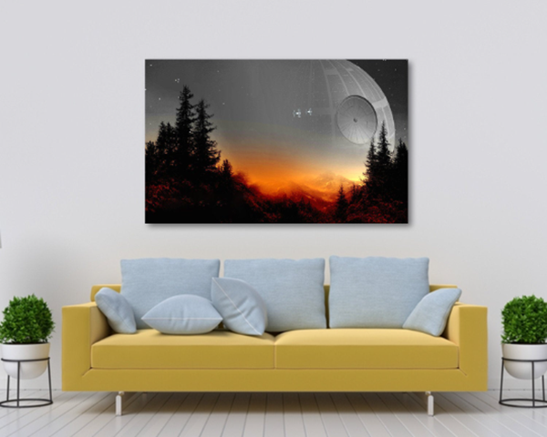 Star Wars Poster Print, Star Wars Canvas Wall Art, Death Star Movie Poster Wall Art, Canvas wall decor, Home Decor, Canvas Print image 1