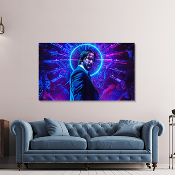 John Wick Canvas Wall Art, Keanu Reeves Canvas Print, John Wick Chapter 3 Parabellum Poster Wall Decor , Man Cave gift, Bar Decor image 1