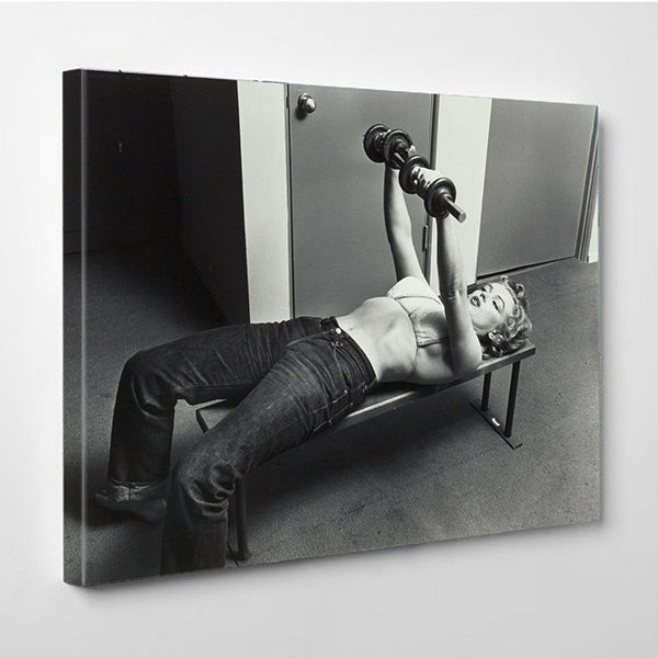 Marilyn Monroe Poster at the Gym Canvas Wall Art Home Decor Framed Art image 0