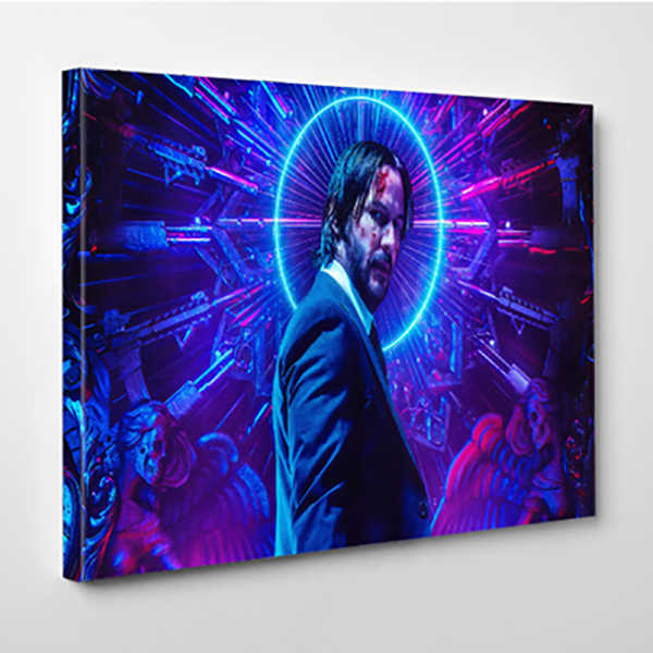 John Wick Canvas Wall Art, Keanu Reeves Canvas Print, John Wick Chapter 3 Parabellum Poster Wall Decor , Man Cave gift, Bar Decor image 0