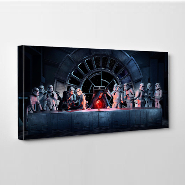 Star Wars Last Supper Wall Art, Star Wars The Dark Side Fan Art, Man Cave gift, Ready to hang image 0