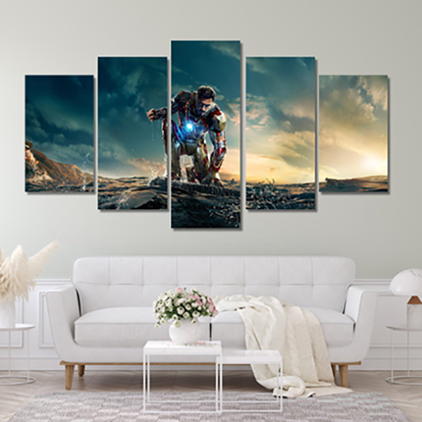 I am Iron Man Canvas Print 5 Panel Canvas Wall Art Framed , Iron Man Endgame Wallpaper Canvas Home Decor Print, Iron Man Poster canvas image 0