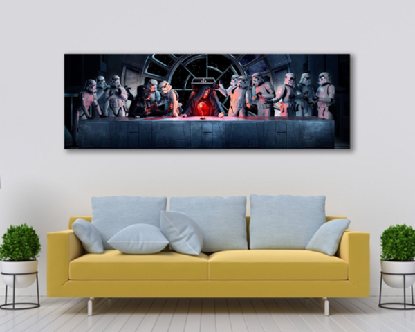 Star Wars Last Supper Wall Art, Star Wars The Dark Side Fan Art, Man Cave gift, Ready to hang image 1