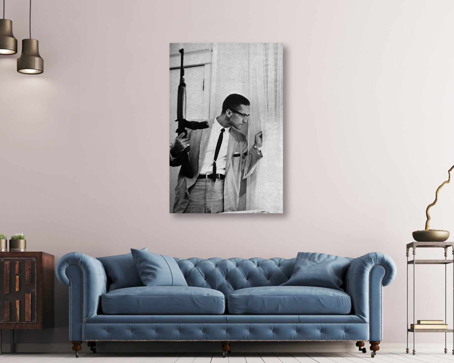 Malcolm X Poster Canvas Wall Art, Civil Rights Famous Photo Canvas wall art, Canvas wall decor, Man Cave Gift, Home Decor, Ready to Hang image 1