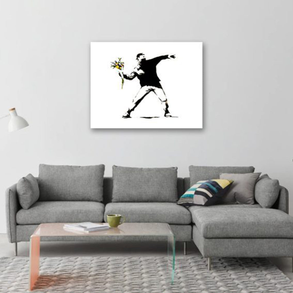 Banksy Flower Thrower Canvas Print