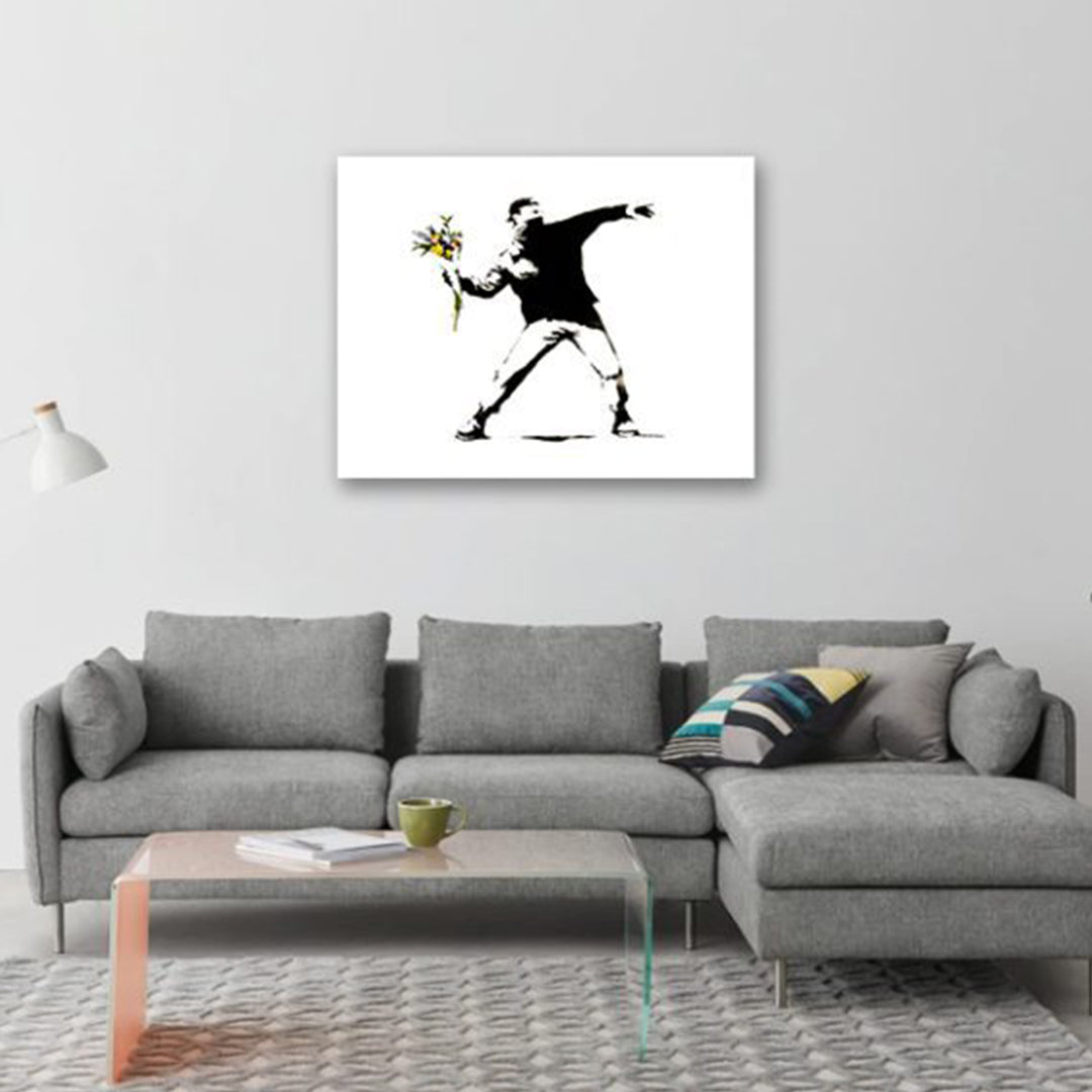 Banksy Flower Thrower Canvas Print