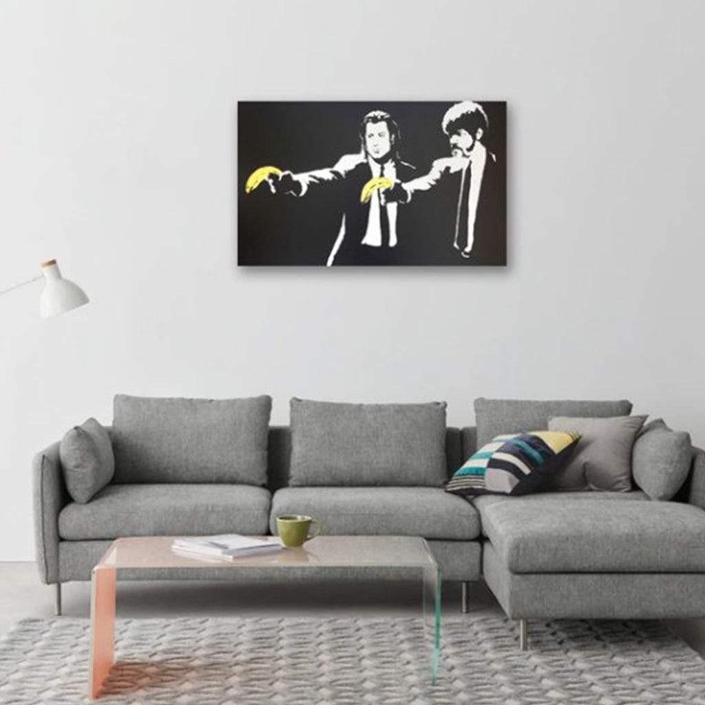 Banksy Pulp Fiction Banana Guns Canvas Print & Poster