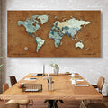 Brown Style World Map Canvas, Push Pin World Travel Map, Personalized Large World Map, DIY Push Pin Travel Map Canvas