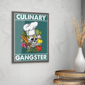 Culinary Gangster Skeleton Canvas Wall Art
