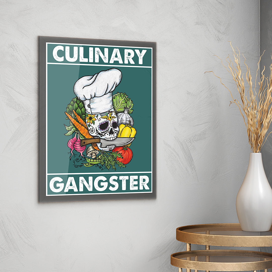 Culinary Gangster Skeleton Canvas Wall Art