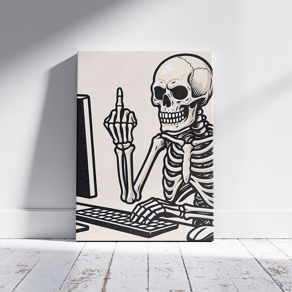 Skeleton Dark Humour Canvas Wall Art