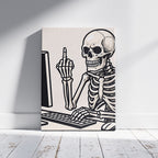 Skeleton Dark Humour Canvas Wall Art