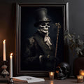 Skeleton Portrait Vintage Canvas Wall Art