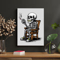 Skeleton Smoking & Chill Canvas Wall Art
