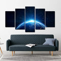 Sunrise on earth 5 panel canvas wall art multi canvas wall art