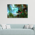 Two Peacocks Walk in Forest Pictures Print On Canvas Animal The Picture for Home Modern Decoration