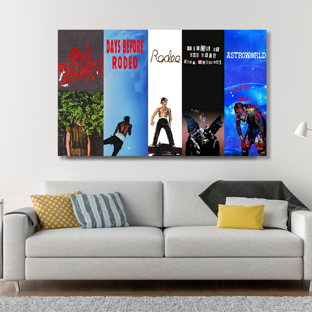 Travis Scott Famous Photo Canvas wall art, Canvas wall decor, Man Cave Gift, Home Decor, Ready to Hang