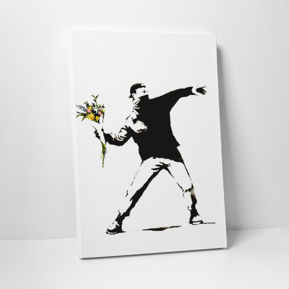 Banksy Flower Thrower Canvas Print image 1