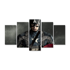 Captain America Canvas Print 5 Panel Canvas Wall Art Framed, Marvel Canvas Picture Wall Decor, Gaming Room Decor image 0