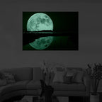 Full Moon Water Reflection, Dual View Surprise Artwork Modern Framed image 1