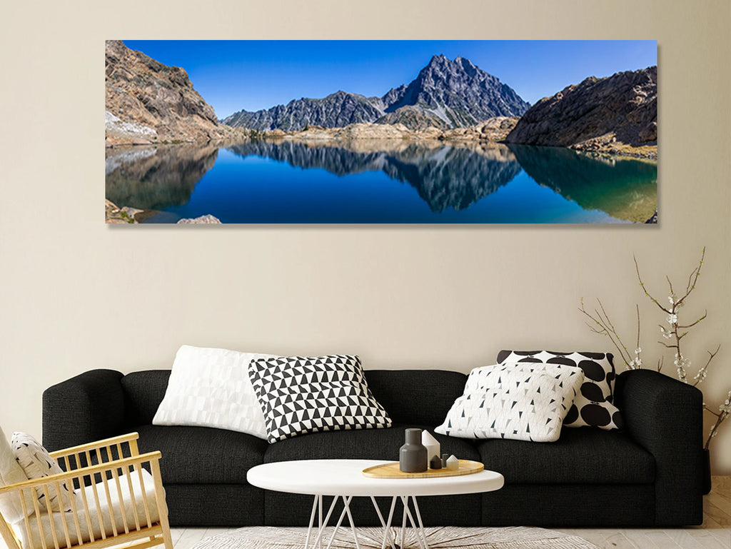 Wilderness Mountain lake Valley Mountain Range Stone Pond Reflection Moraine image 0